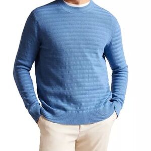 Ted Baker Men UK7 London Sky Blue Crewneck Sweater